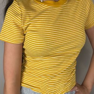 yellow striped t-shirt